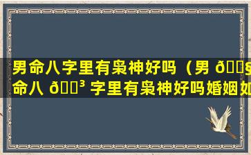 男命八字里有枭神好吗（男 🐧 命八 🐳 字里有枭神好吗婚姻如何）